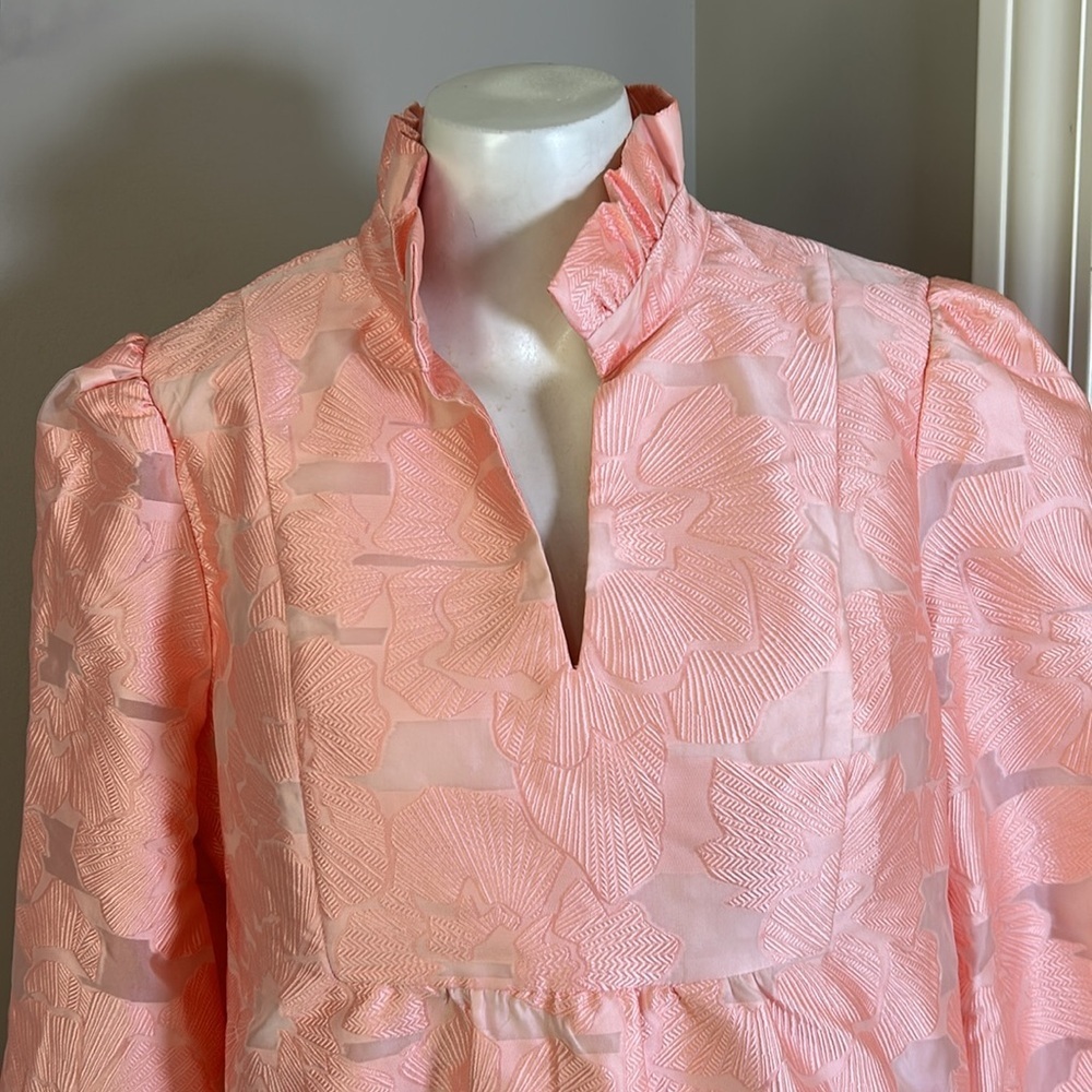 TUCKERNUCK Bellini Fil Coupe Palmerston Peach Pockets Mini Stand Collar Sz L NEW - Picture 5 of 16